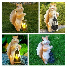 HDOOMN yard art garden sculpture squirrel adds whimsy