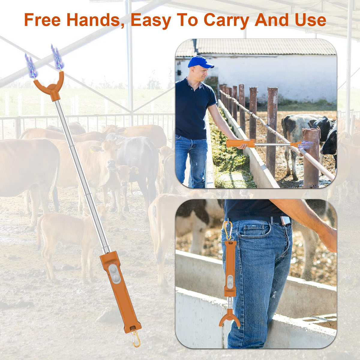 Hdroor cattle prod battery indicator shows power at a glance.