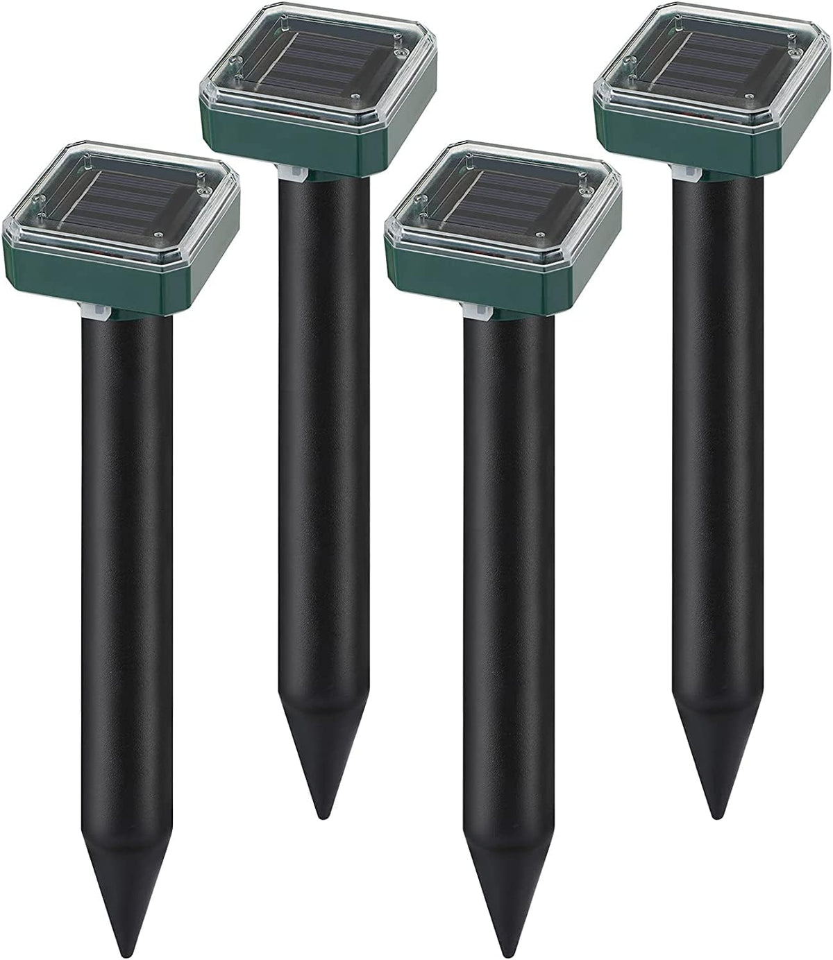 HDView solar-powered mole repellent unit protecting a sunny lawn