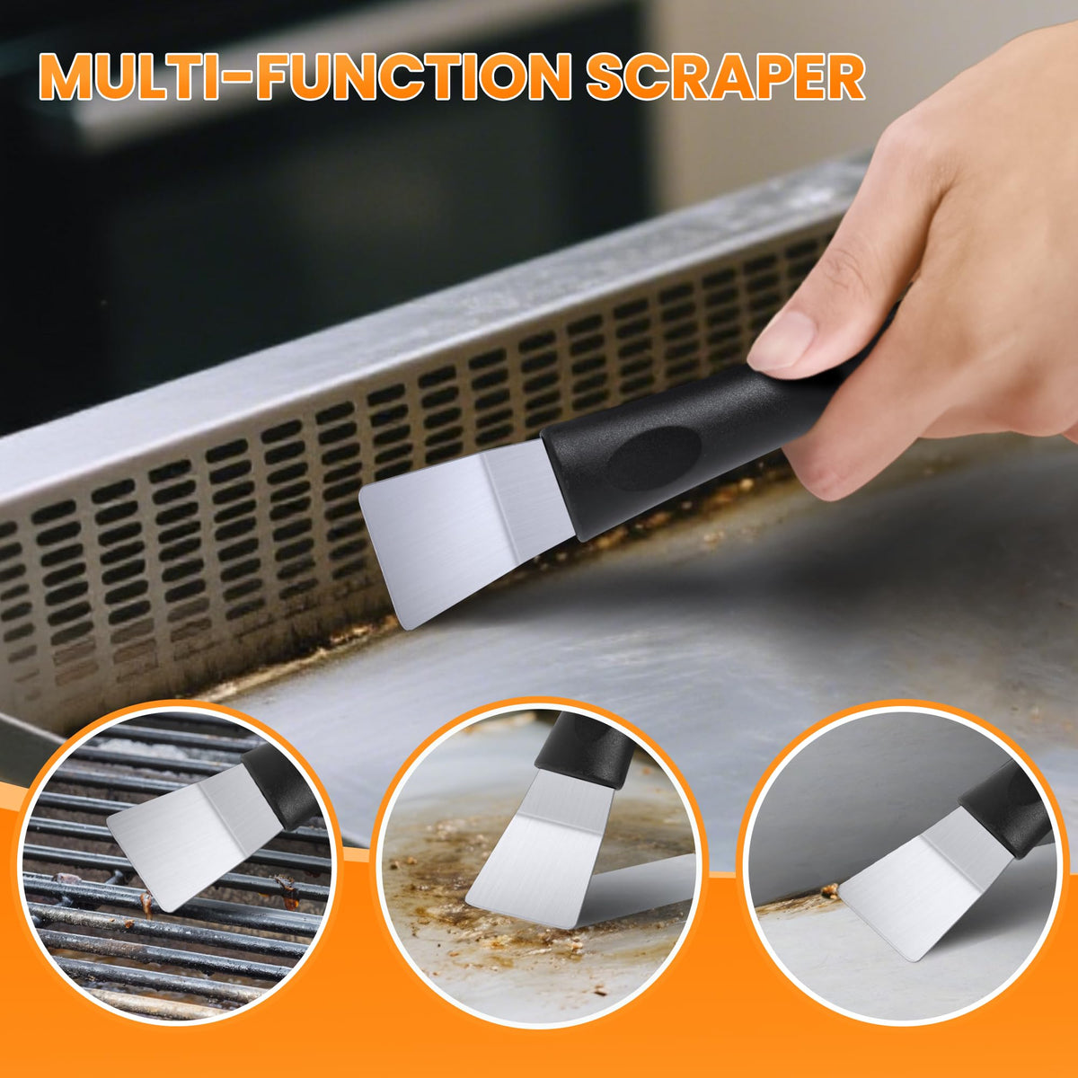 HE-SANQI ceramic pumice close-up removing grime safely on a grill brick.