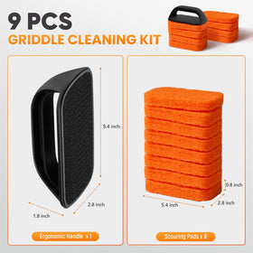HE-SANQI heat-resistant handle enables safe cleaning on hot griddles after grilling.