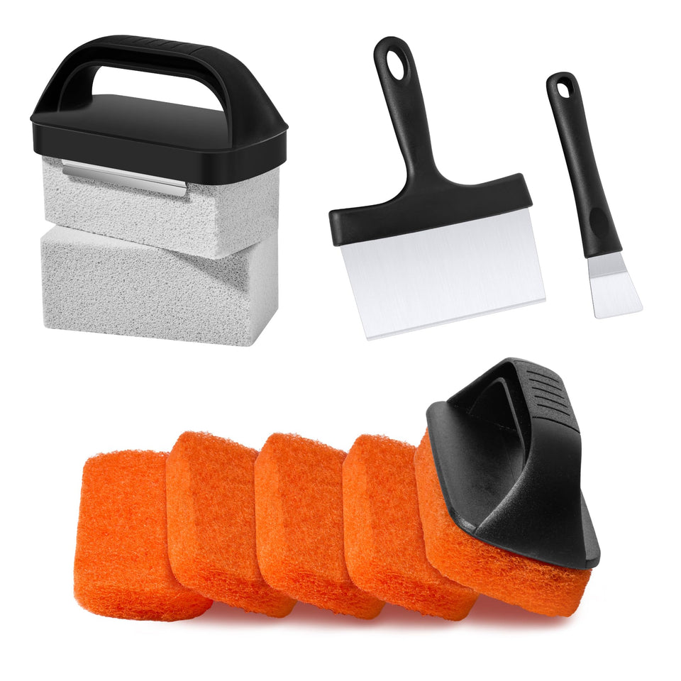 HE-SANQI griddle scraper large removes grease efficiently on wide surfaces