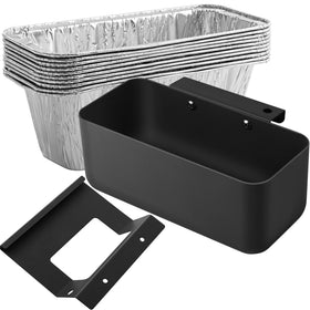 HE-SANQI grill grease catcher on a Blackstone griddle for cleaner cooking