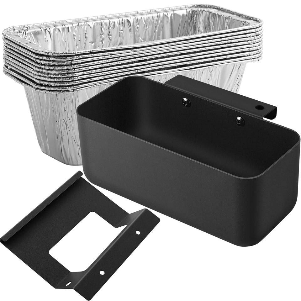 HE-SANQI grill grease catcher on a Blackstone griddle for cleaner cooking