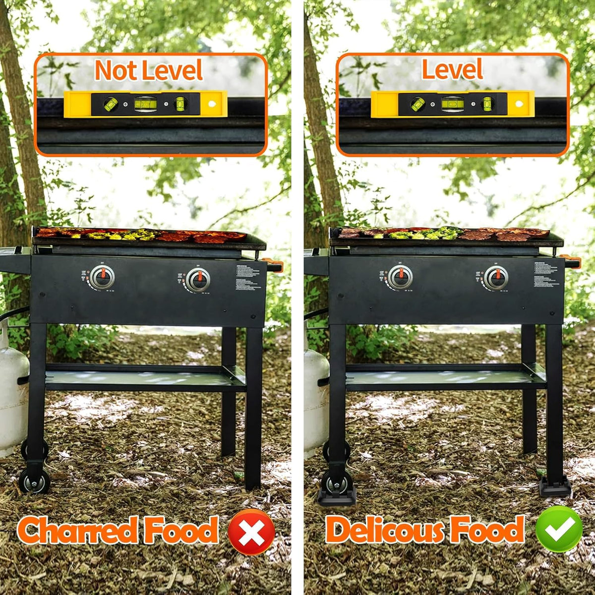 Head Concepts blackstone-compatible shims provide universal fit for griddles and grills.