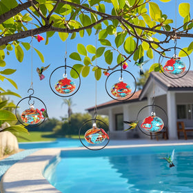 HEADAK LIFE adjustable perches, blue feeder provides stable resting spots for hummingbirds