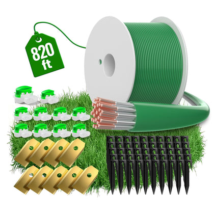Headley Tools boundary wire 250m with pegs creates near-invisible mowing boundary