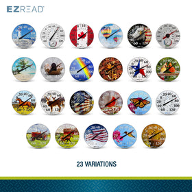 Headwind EZREAD front-door patio thermometer blends with outdoor spaces while staying readable
