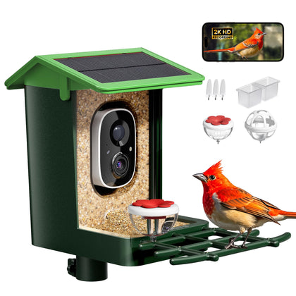 HEAPETS Bird Feeder with Camera captures clear 2K video of visiting birds for avid birdwatchers.