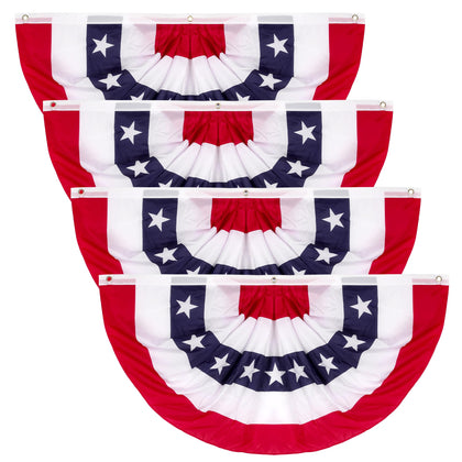 Heartome American pleated fan flag banner for outdoor decoration and festive vibes