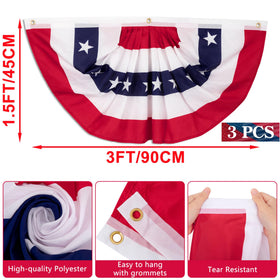 Heartome patriotic bunting banner draped along a fence for outdoor events.
