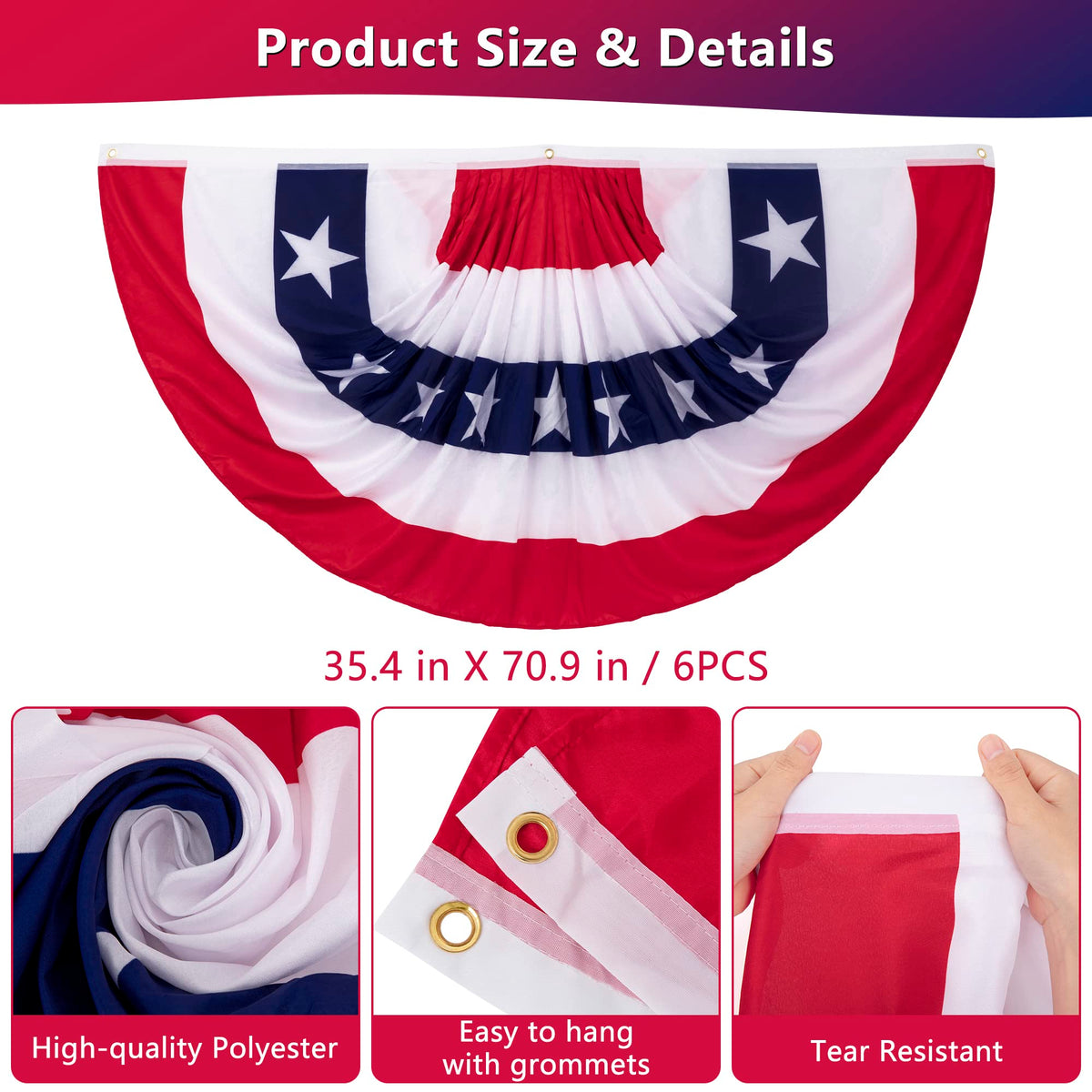 Heartome 3x6 ft banner flags for yard, easy to hang with convenient grommets.