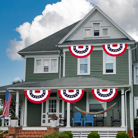 Heartome patriotic bunting ideal for porch or yard decorations