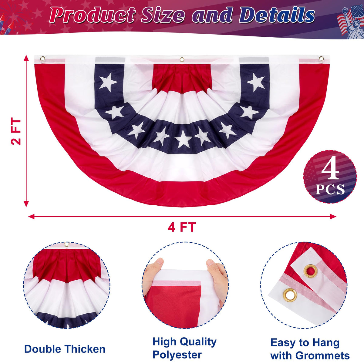 Heartome six-piece 4th of July banner set for versatile patriotic displays