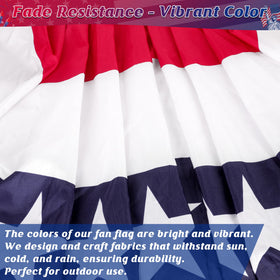 Heartome US flag elements pleated fan banner adds classic patriotic flair outdoors