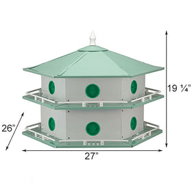 Heath Outdoor AH-12D 12-room aluminum purple martin house interior floor close-up demonstrates snap-out cleaning feature