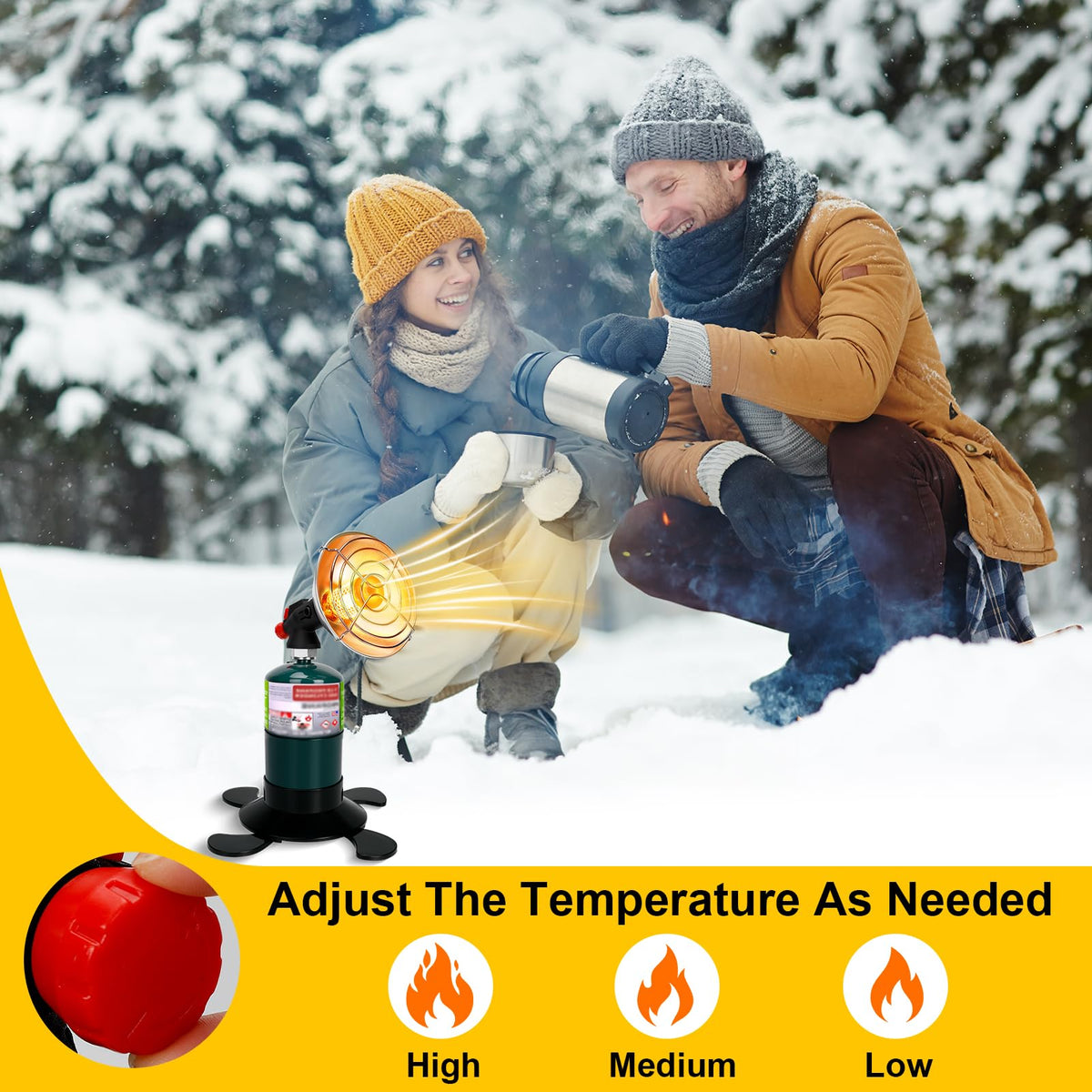 HEATHIVE radiant heat in tent delivers direct warmth without wires