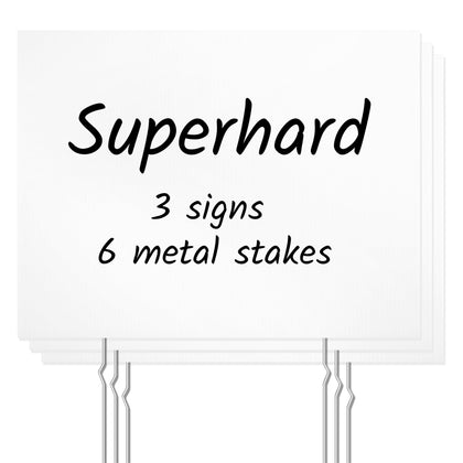 Hebayy blank yard signs in a 3-pack for versatile outdoor messaging at a glance.