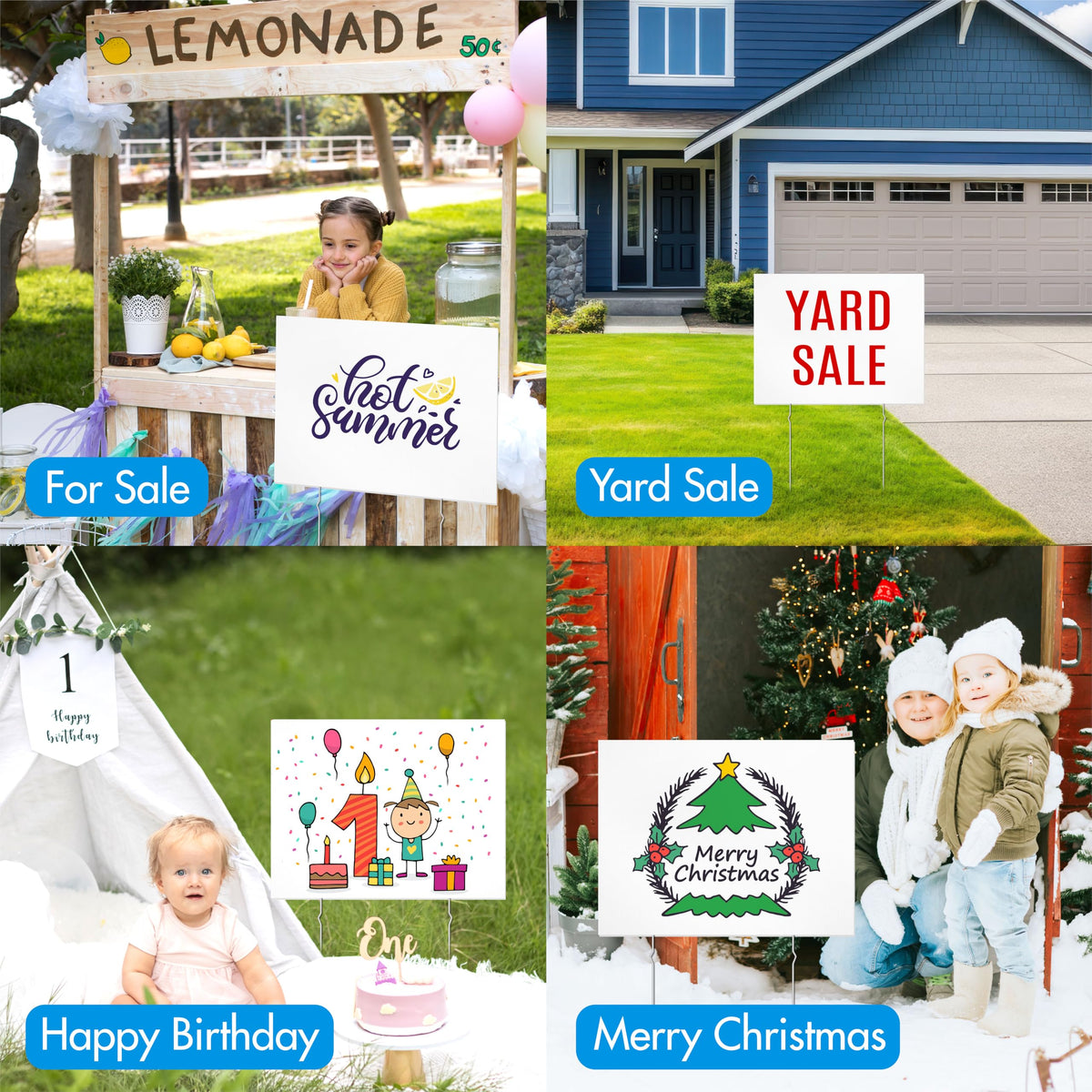 Hebayy blank signs provide flexible DIY decorations for birthdays and lawn displays.