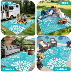 Durable backyard garden rug enhances outdoor living areas