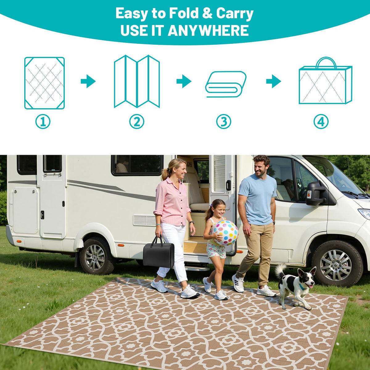 HEBE easy-clean surface allows quick spills cleanup after outdoor gatherings.