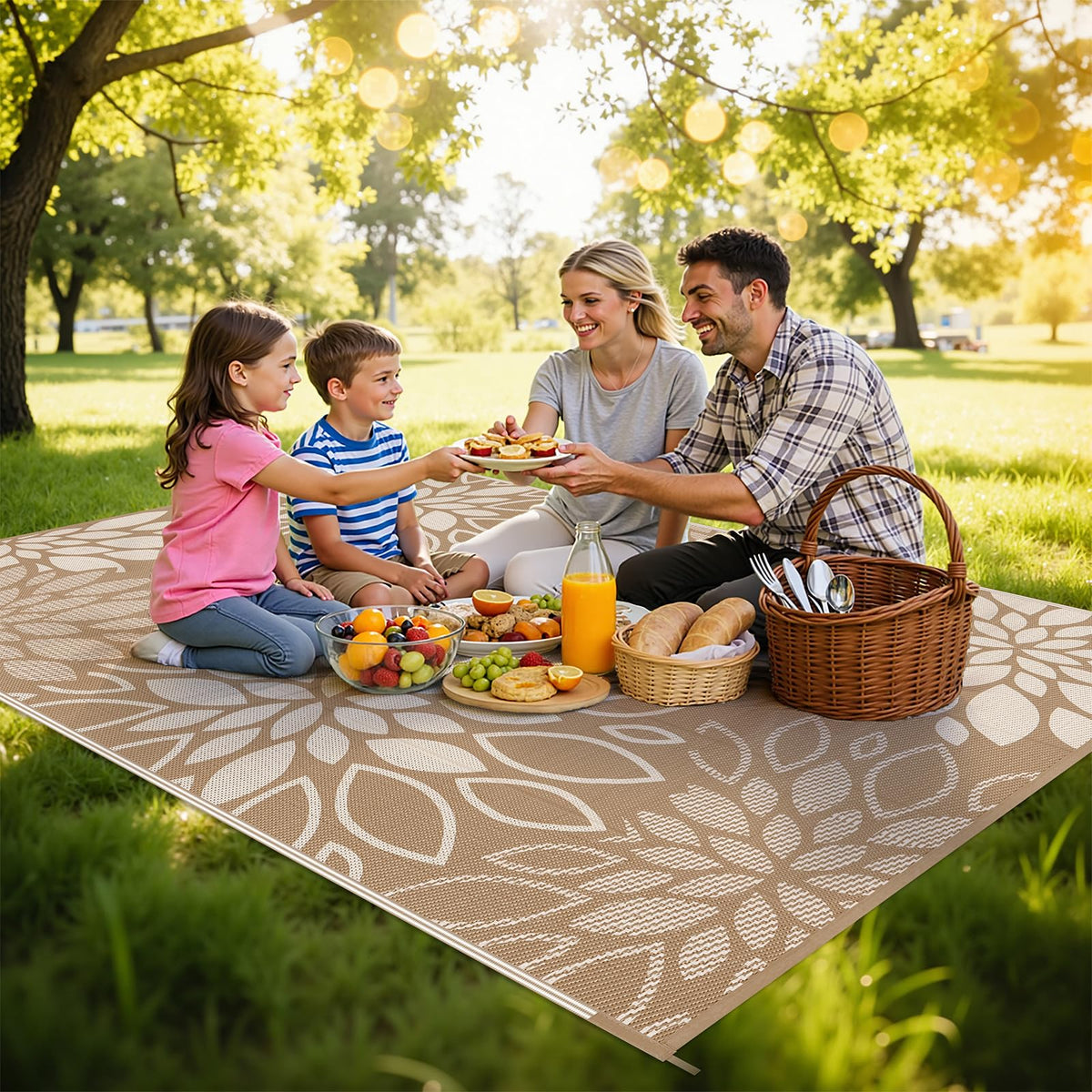 HEBE floral pattern reversible side A offers two distinct patio looks