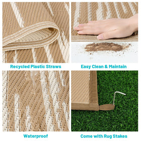HEBE Outdoor Rug 5x8 folds compactly with carrying bag for travel