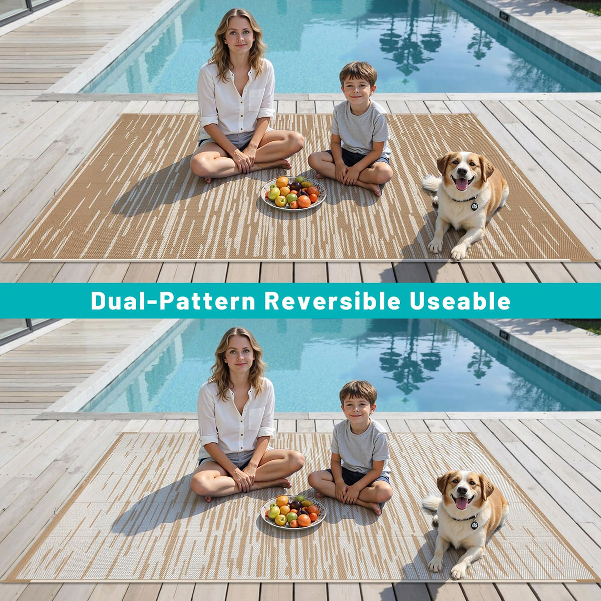 HEBE Outdoor Rug 5x8 suited for patio, deck, and porch areas