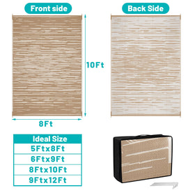 HEBE Outdoor Rug 8x10 with reversible stripe design for quick style updates.