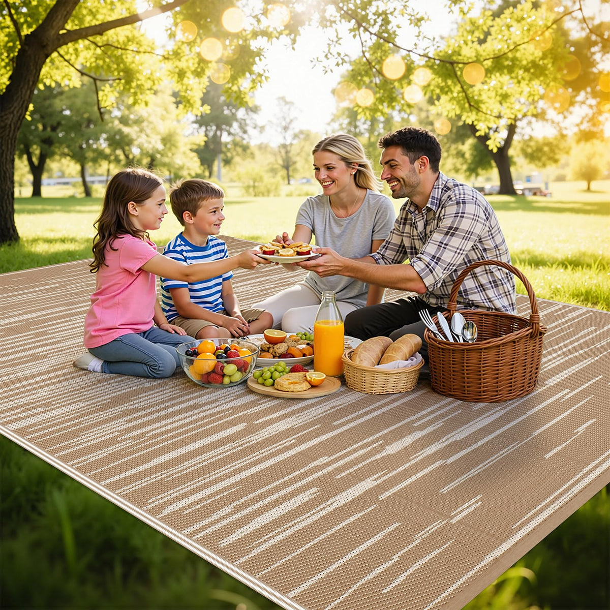HEBE Outdoor Rug 8x10 UV-resistant durability withstands sun year-round.