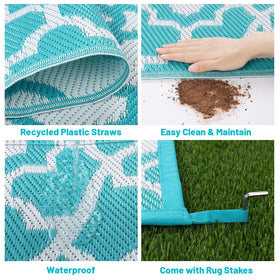 HEBE outdoor rug made from eco-friendly polypropylene material
