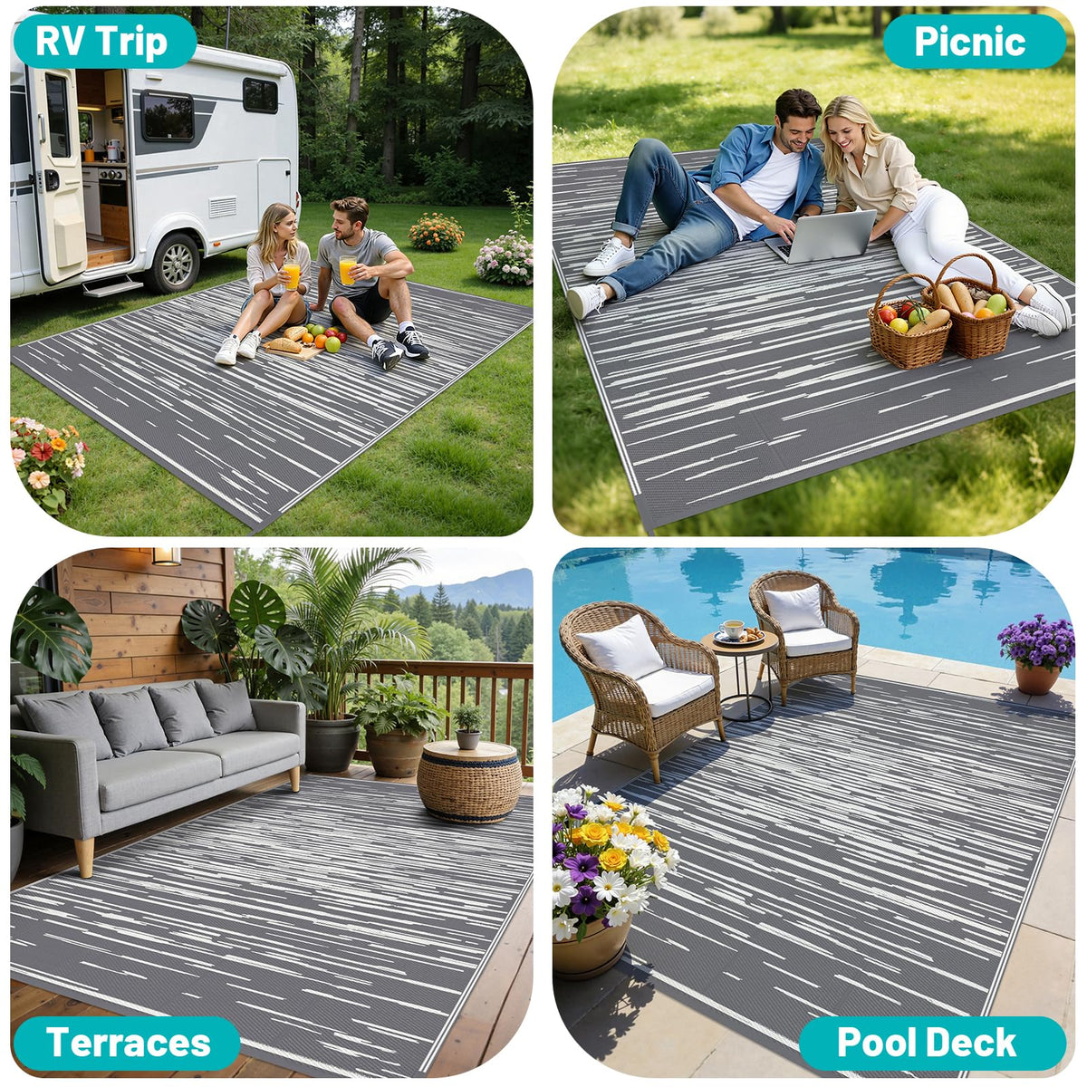 HEBE Outdoor Rug indoor outdoor use defining space while protecting floors