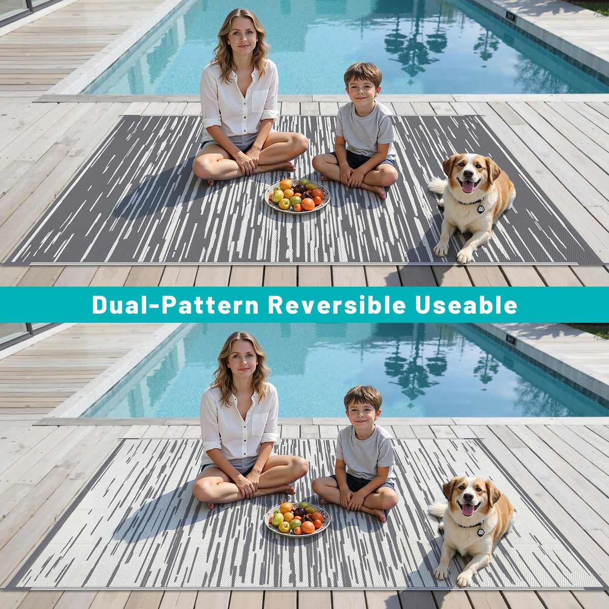 HEBE Outdoor Rug UV resistant color staying vivid in sun