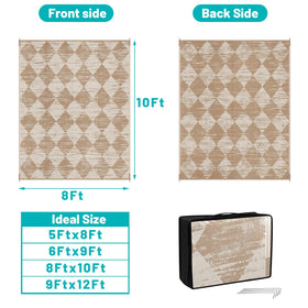 HEBE plastic straw outdoor rug waterproof, great for damp decks and camping sites
