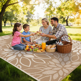 HEBE plastic woven rug for waterproof outdoor use with easy cleaning