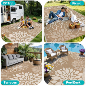 HEBE portable outdoor rug lightweight for trips and picnics