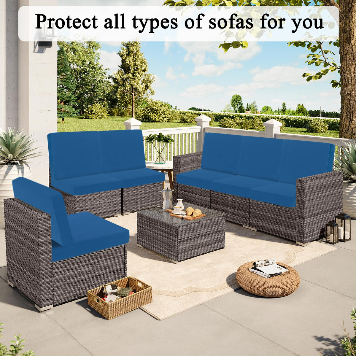 HEBE RUGS cushion covers for patio furniture quick replacement