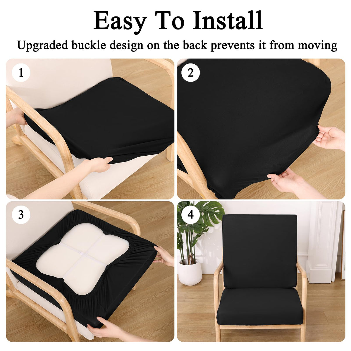 HEBE RUGS easy-install cushion covers with four elastic straps