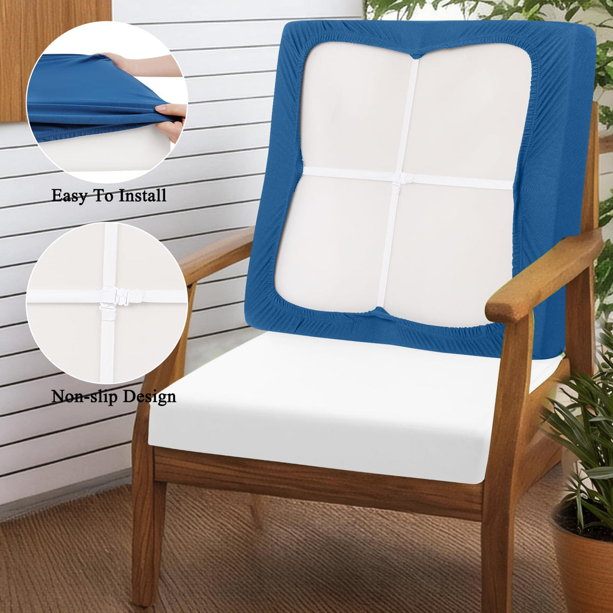 HEBE RUGS elastic straps cushion covers keep cushions secure during use
