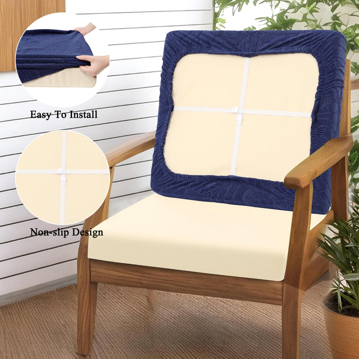 HEBE RUGS indoor-outdoor versatile cushion cover suitable for various furniture.