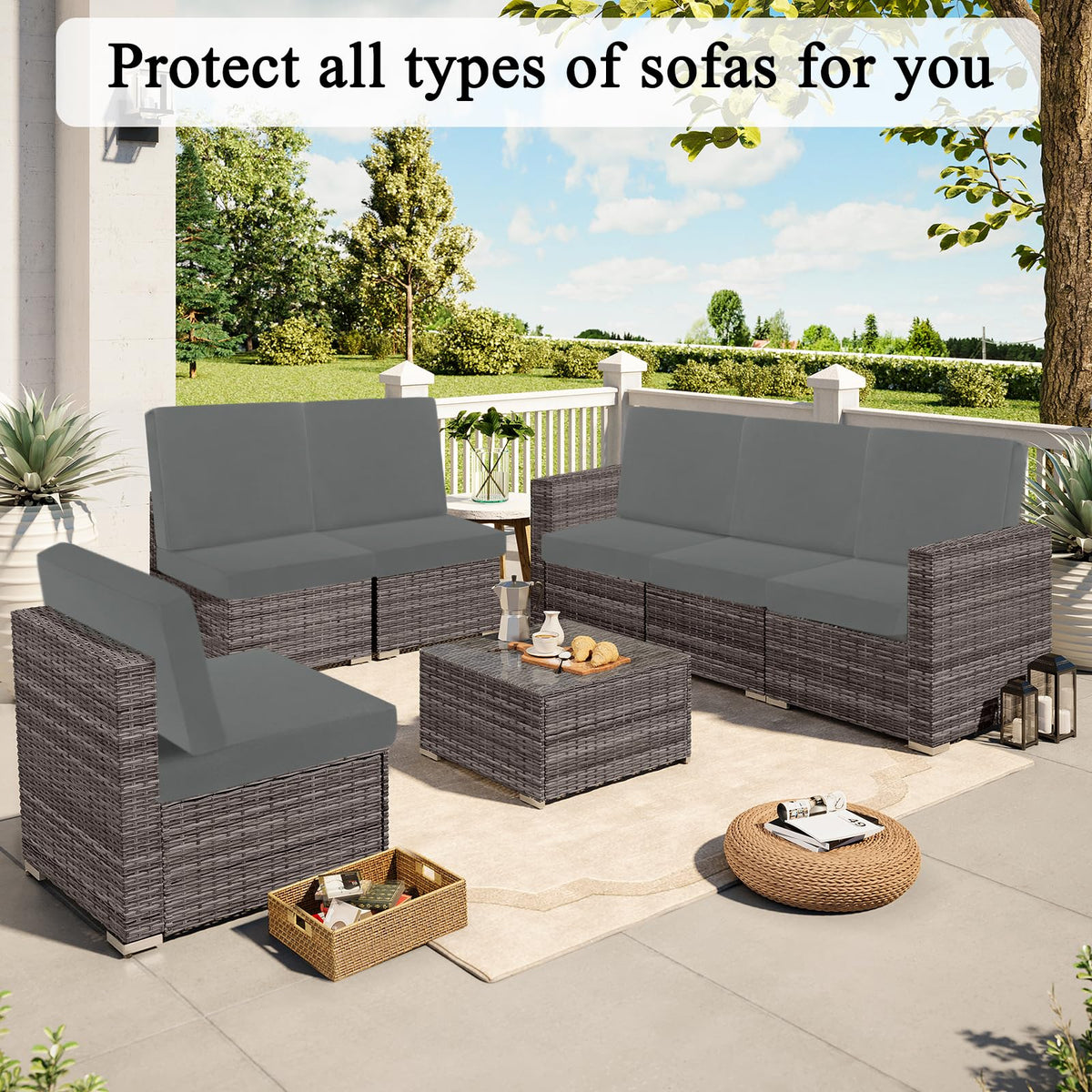 HEBE RUGS spill-resistant outdoor covers keep furniture looking fresh