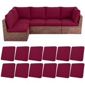 HEBE RUGS stretch patio cushion covers 12pc kit for outdoor chairs.