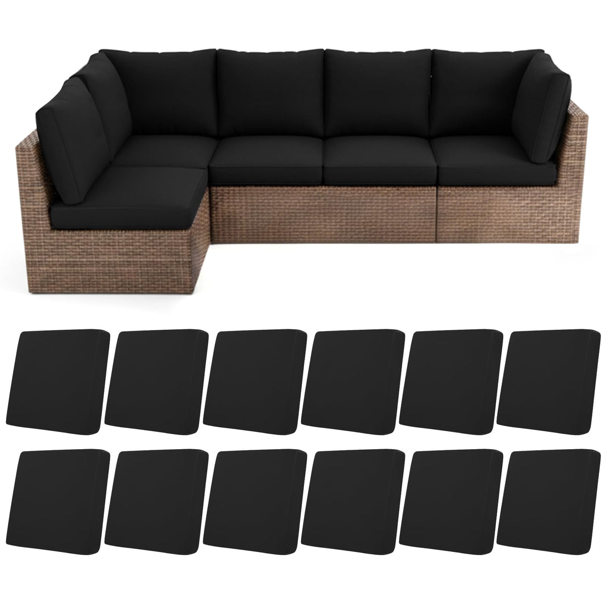 HEBE RUGS stretch patio cushion covers set 12pc protects outdoor cushions from wear