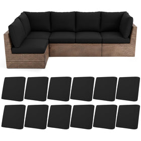 HEBE RUGS stretch patio cushion covers set 12pc protects outdoor cushions from wear