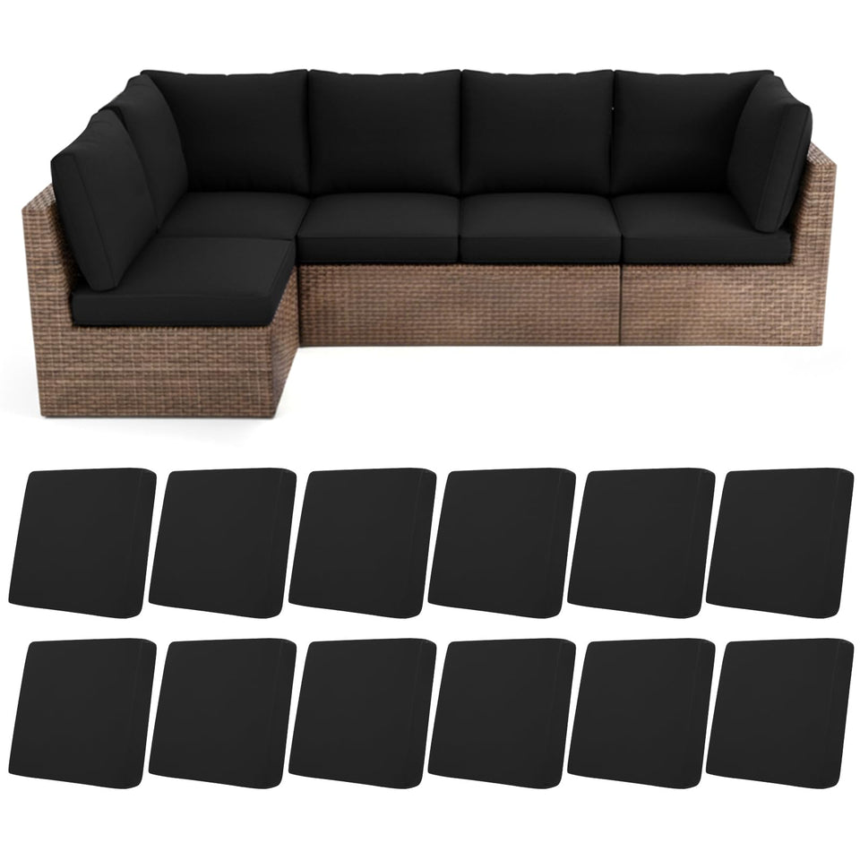 HEBE RUGS stretch patio cushion covers set 12pc protects outdoor cushions from wear