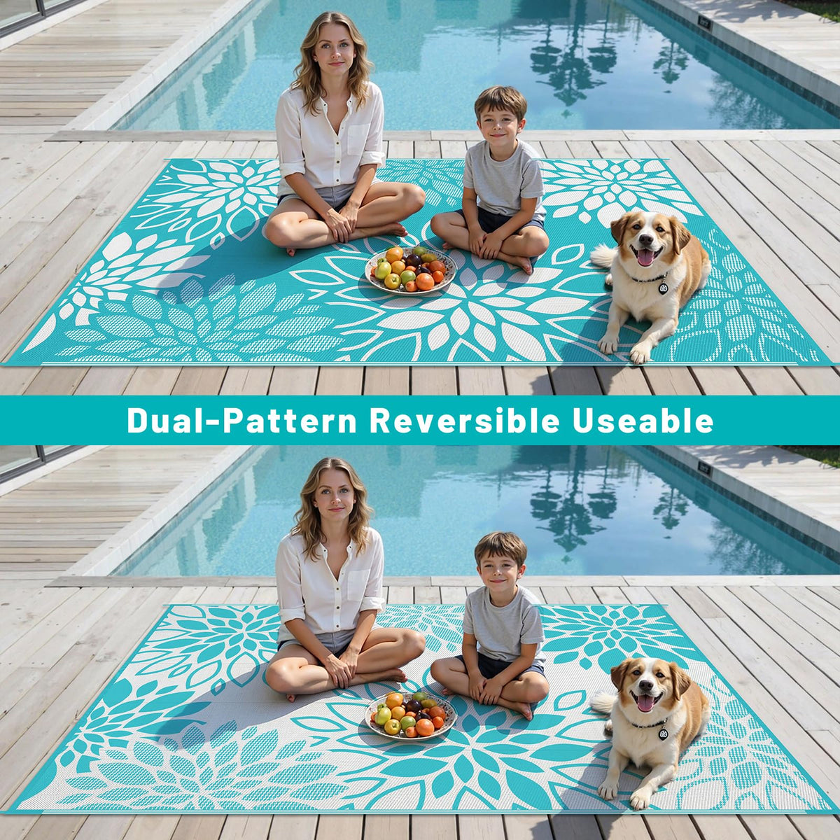 Portable RV camper rug for easy travel and setup