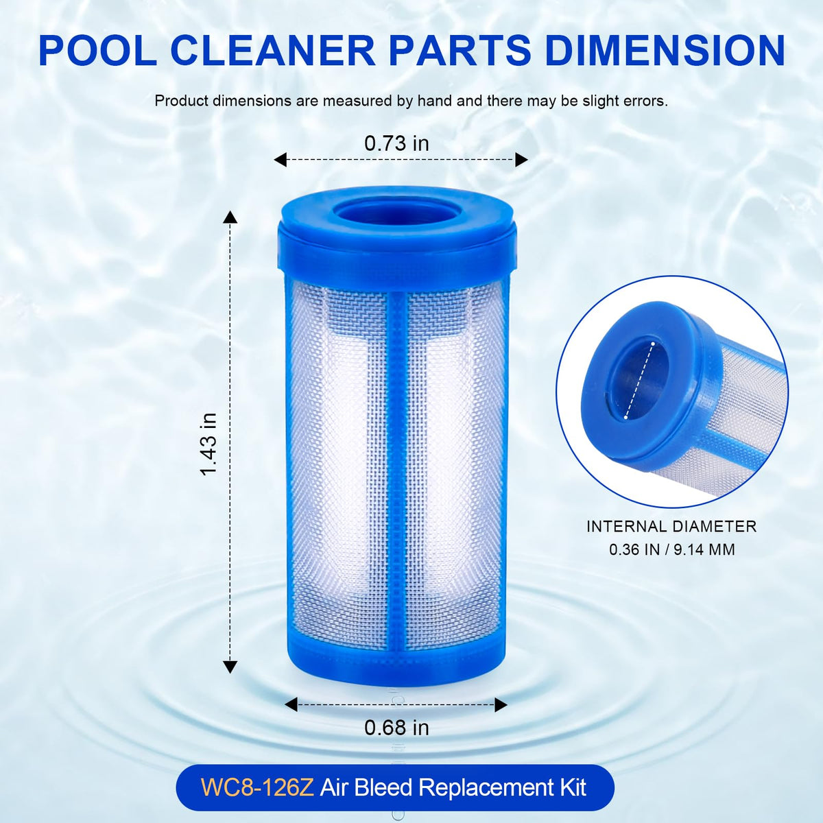 HEBRAR WC8-126Z fine mesh screen traps debris and reduces impurities