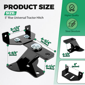 HECASA universal 3-way hitch close-up demonstrating versatile mounting
