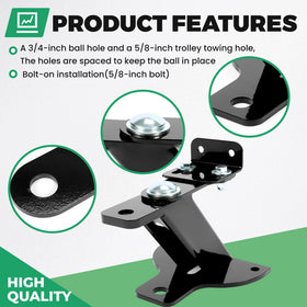 HECASA hitch five-eighth-inch trolley hole detail for stable attachment