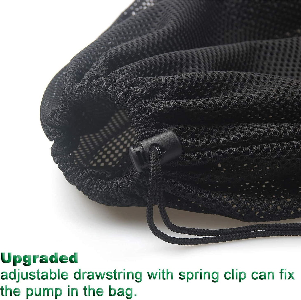 Hecaty 1.7 mm mesh filter bag catching debris while preserving water flow